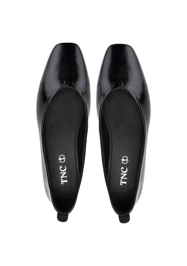 Tamer Tanca Kadın Hakiki Deri Siyah Rugan Babet Ayakkabı 1073 004 Bn Ayk Y25 Sıyah Rgn Siyah Rugan