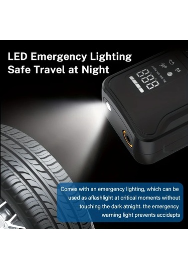 Motion003 Siyah 150psi Kablosuz Araba Lastik Pompası Motosiklet Bisiklet Hava Kompresörü