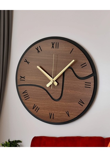 Modern Ahşap Duvar Saati Sağlam Çok Şık Ve Birarada..no:46 Çok Rekli