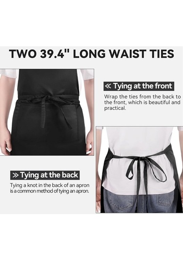 Fastbuy Ekstra Büyük Erkek Şef Önlüğü Seti, Siyah, Ayarlanabilir, Uzun Kollu Diğer