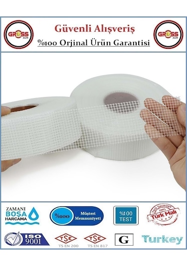 Derz Bandı Yapışkanlı - Alçı Sıva Altı File Bant - 4.8x45 Metre