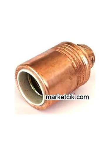 Marketcik Dekoratif E14 Düz Bakır Metal Duy