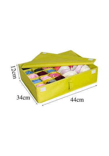 Sones Oxford Kumaş İç Çamaşırı Çorap Çeşitleri Kapaklı Saklama Kutusu Siyah