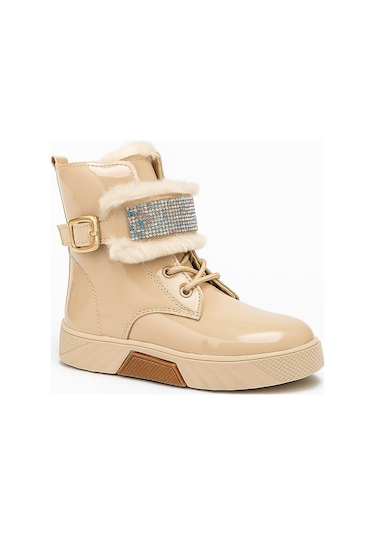 Günlük Kız Çocuk Rugan Bot Fermuarlı Lastik Bağcıklı Kürk Ve Taş Detaylı Kaymaz Taban Bootie 391 Bej-rugan Günlük Kız Çocuk Rugan Bot Fermuarlı Lastik Bağcıklı Kürk Ve Taş Detaylı Kaymaz Taban Bootie 391 Bej-rugan
