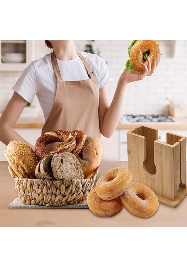 Ahşap Simit Dilimleyici, Ev Yapımı Ekmek Mutfak Pişirme Aracı Kompakt Tasarım İçin Ekmek Dilimleme Kılavuzu Ahşap