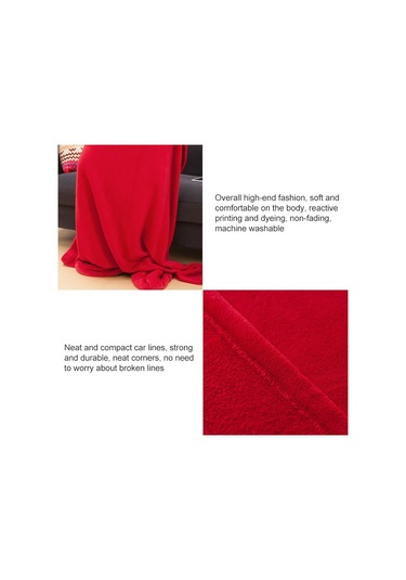 Sones İlkbahar Ve Sonbahar Yumuşak Ve Kalın Mercan Polar Battaniye Tv Battaniyesi Kırmızı