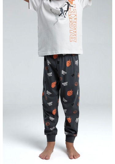 Rolypoly Erkek Çocuk Beyaz Pijama Takımı 5274-47517 Beyaz