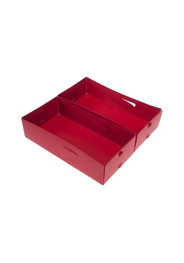 Çekmece İçi Düzenleyici 2 Adet Kutu Kırmızı 30x15x7cm