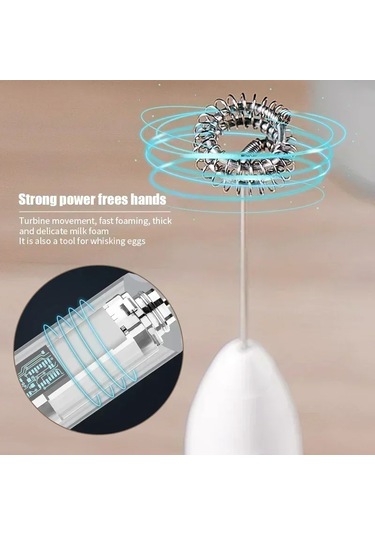 2'si 1 Arada Mutfak Eşyaları Usb Şarj Elektrikli Yumurta Çırpıcı Mini Blender Mutfak Aksesuarları Mikser Ev Aletleri Çift Kafa Bar Beyaz Beyaz