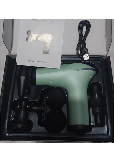 Akıllı Çipli Titreşimli Masaj Tabancası 6 Hız Ayarlı, 4 Başlıklı, 3200 Rpm Güçlü Motor, Sessiz Taşınabilir Masaj Aleti 4741 Açık Mavi