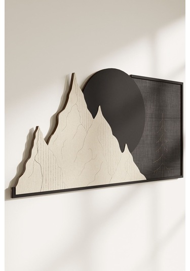 Dekoratif Minimal Manzara Tasarımlı Ahşap Tablo