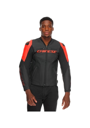 Dainese Daınese Ceket Racıng 5 Leather Blk Blk Red Fluo