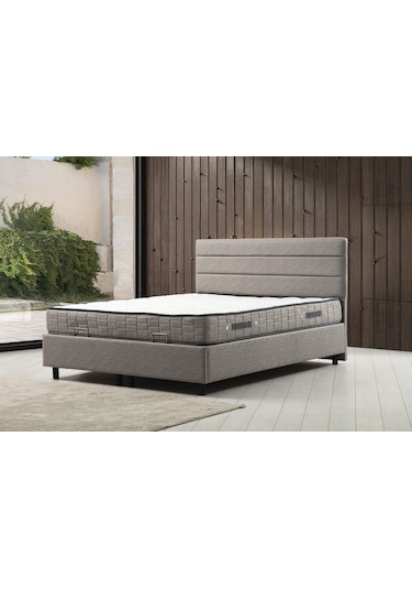 150x200 Motya Baza Başlık Yatak Seti - Açık Gri