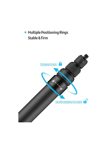 Teltree 3 Metre Uzunlukta Ayarlanabilir Karbon Fiber Selfie Çubuğu, Insta 360 One X/x2/r Ve Aksiyon Kameraları İçin Uyumlu