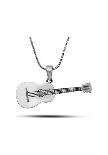 Gümüş Gitar Kolye Gümüş