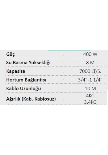 Rtrmax Rtm814 Temiz Su Dalgıç Pompa 8M 400W N11.749