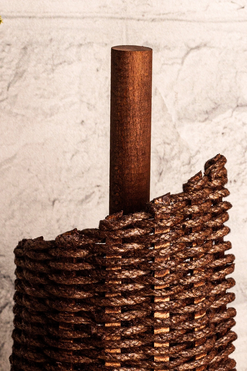 Snippy Haserya - Ahşap Kağıt Havluluk Masaüstü Rulo Kağıt Havluluk Dik Peçetelik Kahverengi