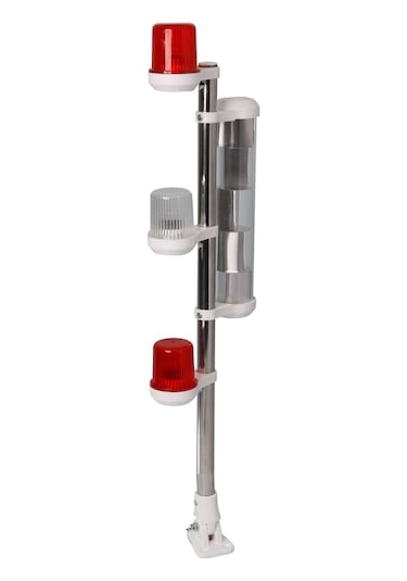 Tekne Bayrak Direği. 3'lü Reflektörlü Bayrak Direği Krom 60 CM
