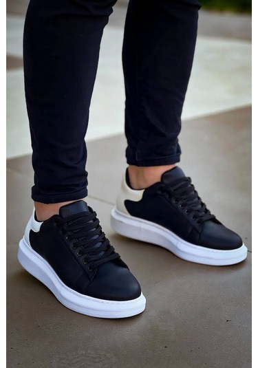 Kb-x500 Kuback Bağcıklı Siyah Beyaz Günlük Erkek Ayakkabı Siyah