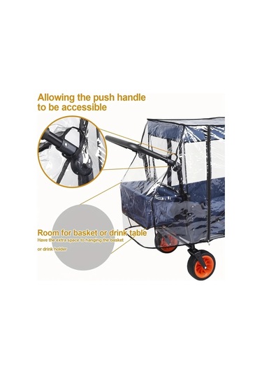 Elmpaly Transparan Siyah Su Geçirmez Eva Karavan Yağmurluk Örtüsü Rüzgar Toz Kar Korumalı Çok Amaçlı Araç Örtüsü Yan Cepheli