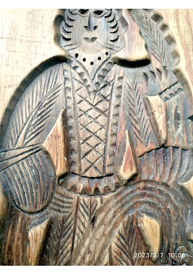 Omeniv Antika Kullanılabilir Ahşap Kral Figür Kurabiye Kalıbı