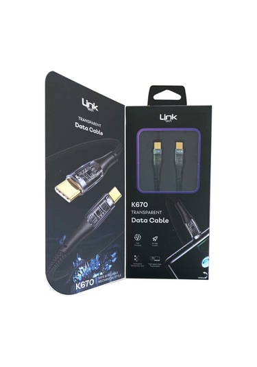 Linktech K670 Safe Type-c - Type-c 60w 1.3m Örgü Şarj Kablosu