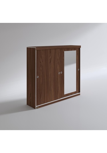 Kenzlife Gardırop Sürgülü Kapaklı Kapılı 200 Papatya Cvz Aynalı Gardolap Dolap