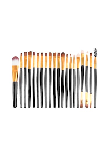 Cbtx Ahşap Saplı Makyaj Fırça Seti Kahverengi - Mor 20'li