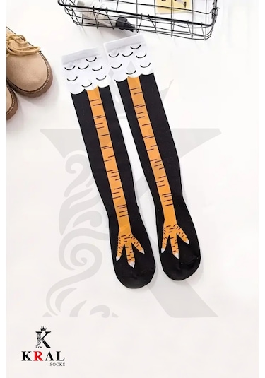 Kadın Dizüstü Çorap 1 Çift Diz Üstü Tavuk Bacağı Çorap Asorti̇