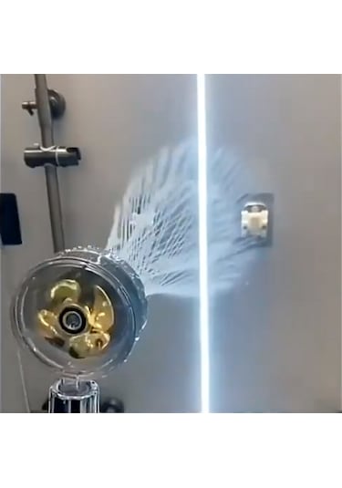 360 Derece Dönebilen Pervaneli Turbo Tazyikli Duş Başlığı Krom
