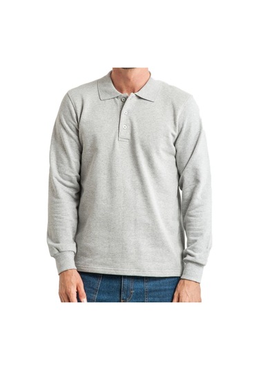 Relaxia Polo Yaka Gri Sweatshirt