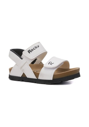 Unisex Çocuk Günlük Sandalet Bilekten Cırtlı Ayarlanır Kalın Taban Rahat Hafif Ayakkabı 316 Beyaz