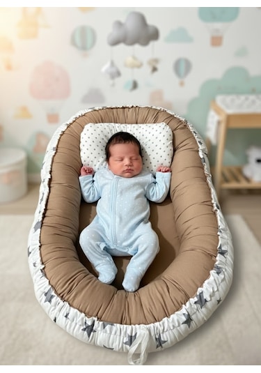 Babynest Yer Yatağı Yıldızlı Kahve Bebeciden