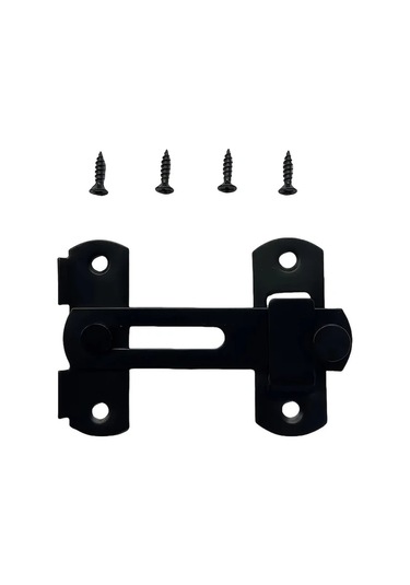 Xuweiwei Siyah Ticari Paslanmaz Çelik Sürgülü Çiftlik Kapı Kilidi - 180 Derece Dönebilir, Şarjsız, Evcil Hayvanlar İçin Dayanıklı