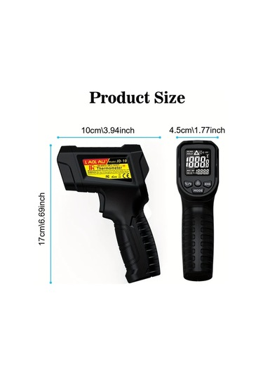 Honeybeeshop Jd-10 Laolau Dijital Kızılötesi Termometre 50 800c 1472f Temassız Sıcaklık Ölçer Endüstriyel Ev Yemekleri Araç Bakımı Barbekü