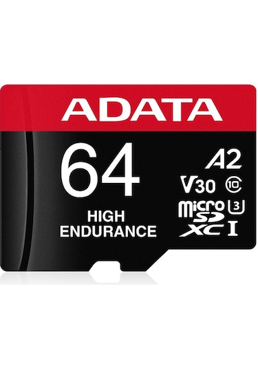 Adata 64 Gb High Endurance Microsdxc 4k U3 V30 A2 Hafıza Kartı