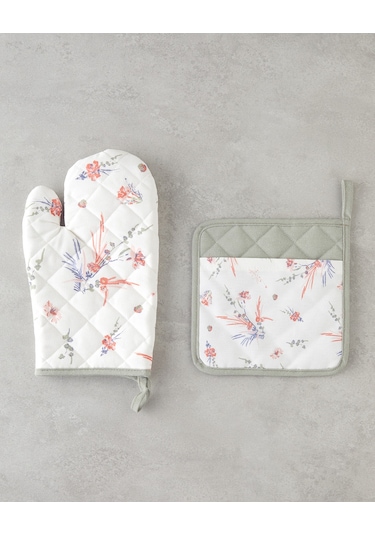 English Home Chimera Polyester 2'li Mutfak Seti 17x30 Cm+20x20 Cm Yeşil Yeşil