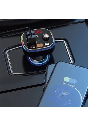 Xiyyadms C20 Araç Fm Vericisi: Çift Usb, Bluetooth 5.0, Renkli Işık, Mp3/wav Çalar Ve Elsfree Arama Aksesuarı