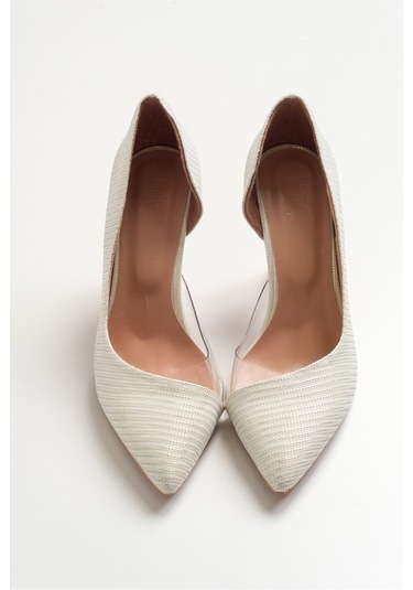 Luvishoes 653 Sedef Sımlı Topuklu Kadın Ayakkabı Sedef
