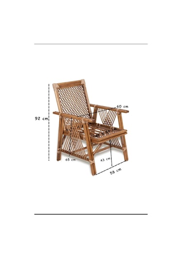 Uğurlu Bambu Lotus 4 Lü Masa Takımı