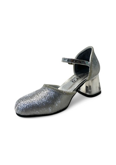 562 Kız Çocuk Topuklu Abiye Ayakkabı Gümüş
