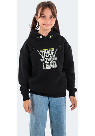 Slazenger DO IN Çocuk Kapüşonlu Siyah Sweatshirt