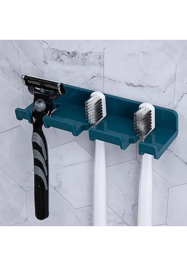 Beyaz Duvara Monte Kendinden Yapışkanlı 3 Yuvalı Diş Fırçası Tutucu Dikişsiz Sondaj Yok Diş Fırçası Organizatör Priz Tutucular Beyaz