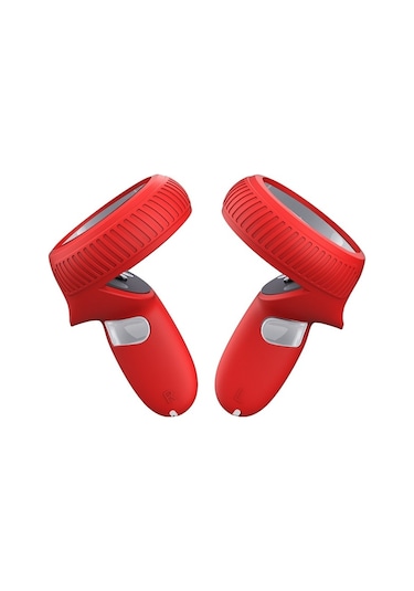 Meta Quest İçin Vr Saplı Silikon Kaymaz Düşmeye Dayanıklı Koruyucu Cver Kırmızı