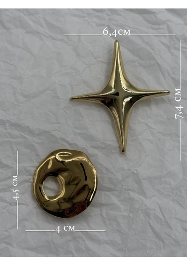 Best Price 34 2 Parçalı Broş Seti, Bornoz, Ceket Ve Elbise İçin Abstraksiyon 411678742 Altın Rengi