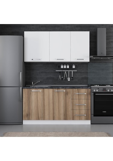 Minar 155 Cm Mutfak Dolabı Beyaz Dore 155-d1