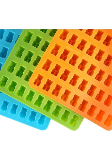 Yeşil Silikon Sakızlı Ayı Çikolata Kalıp Şeker Makinesi Buz Kalıbı Jöle Kalıpları 50 Kavite Bakeware Kek Araçları Mutfak Alet