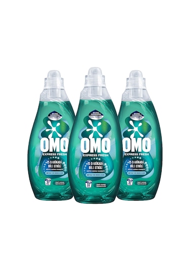 Omo Express Fresh Kötü Koku Karşıtı Beyaz ve Renkliler Sıvı Çamaşır Deterjanı 3 x 1480 ML