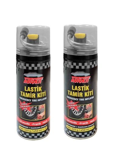 Autokit Lastik Tamir Köpüğü Sprey Kiti 2 X 450 Ml