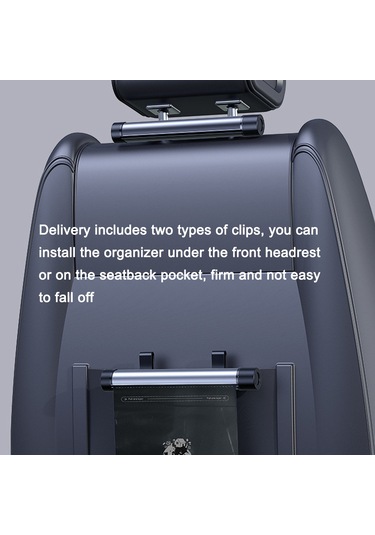 Hombey Oto Çöp Torbası Organizatörü - Gizlenebilir Katlanabilir Askılı Çöp Kutusu, 2 Adet Çöp Torbası Rollü 40 Adet İle, Titanyum Gri Gri